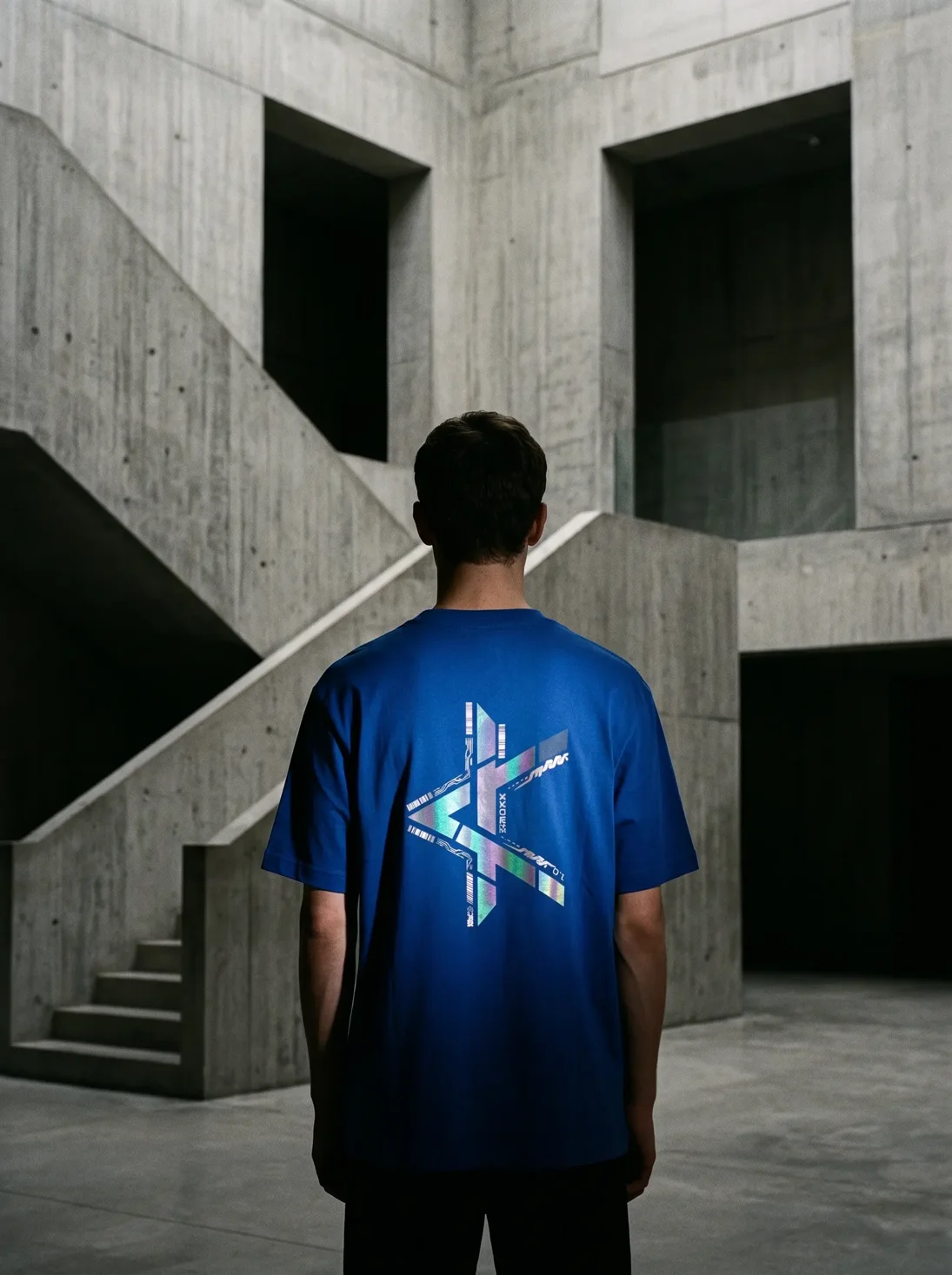 T-shirt Barcode, vue du graphisme au dos