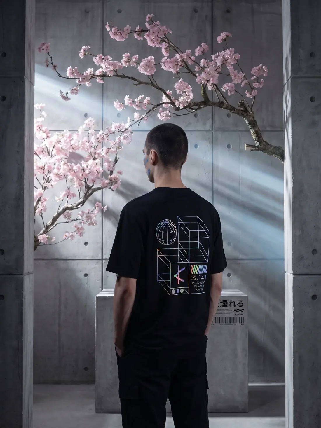 T-shirt Motion, vue du graphisme au dos